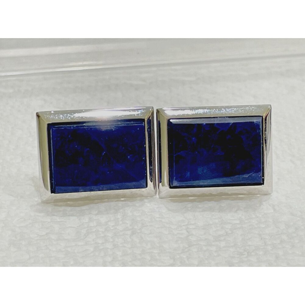 Classy High Quality Silvertone Rectangle Shape Cu… - image 5